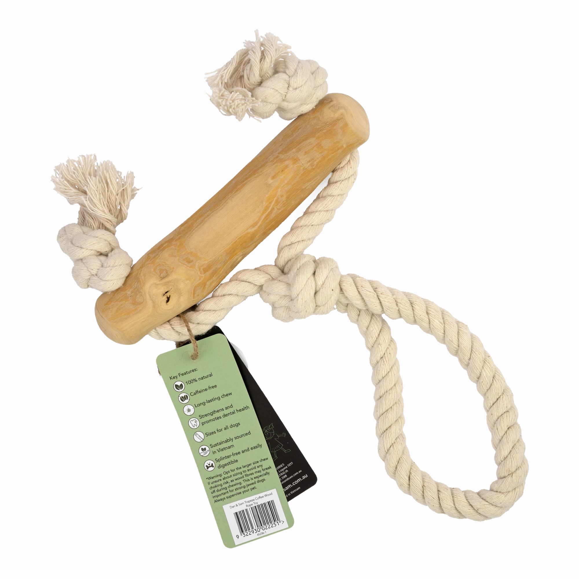 Dan & Sam - Trapeze Coffee Wood Rope Toy