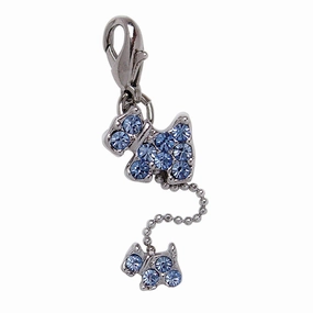 Dog And Puppy Blue Dog Collar Charm