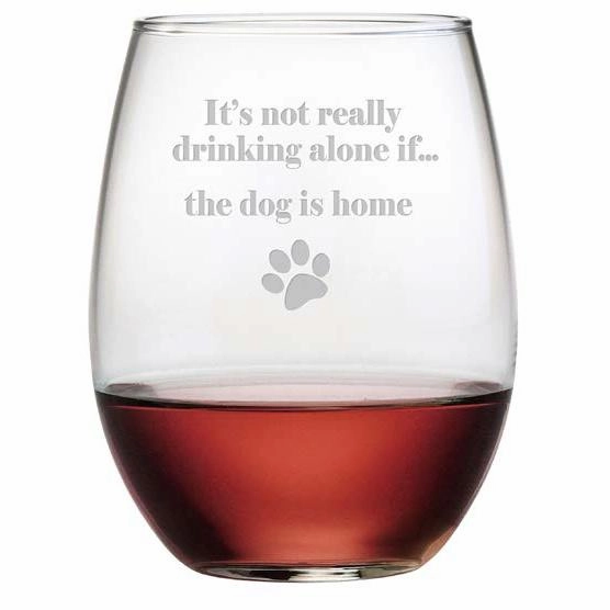 Dog Is Home Stemless Wine Glasses, Set Of 4