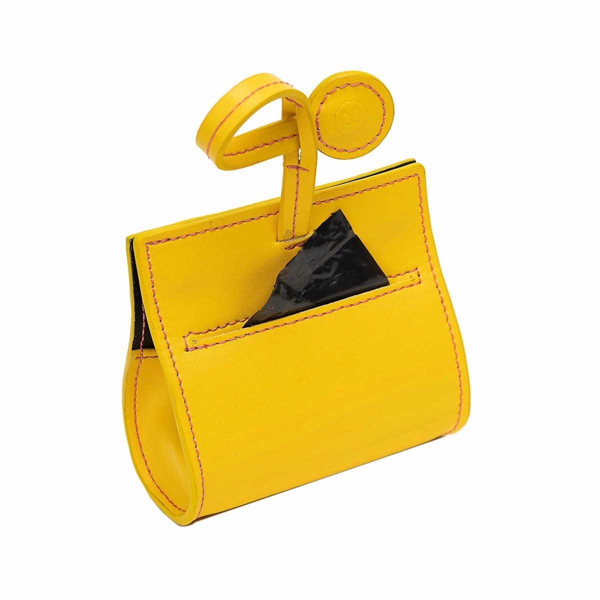 Dog Poop Bag Holder Yellow/Pink