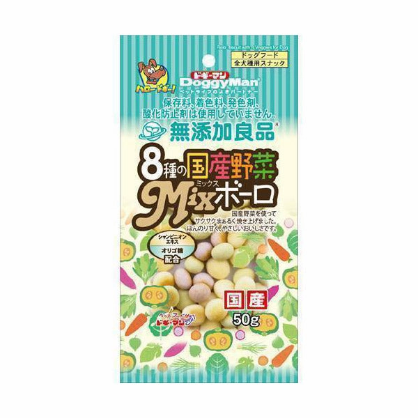 DoggyMan 8 Mix Bolo Biscuit with 8 Veggies for Dogs 50g