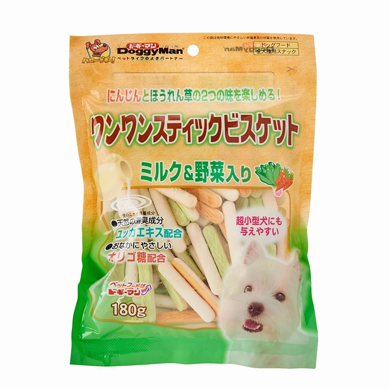 DoggyMan Bowwow Stick Carrots and Spinach Biscuit 180g