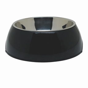 DogIt 2-in-1 Durable Bowl with Stainless Steel Insert Black Large 1.6L