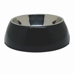 DogIt 2-in-1 Durable Bowl with Stainless Steel Insert Black Small 350ml