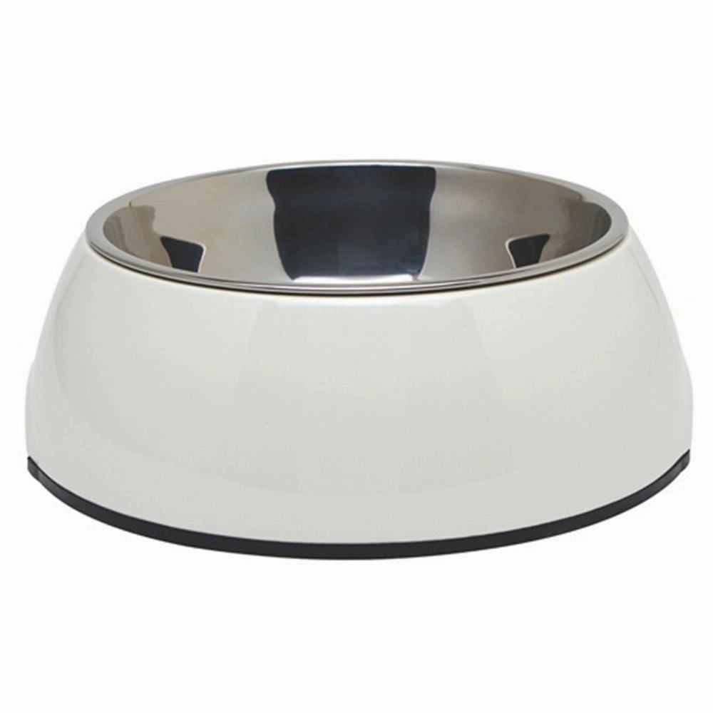 DogIt 2-in-1 Durable Bowl with Stainless Steel Insert White X-Small 160ml