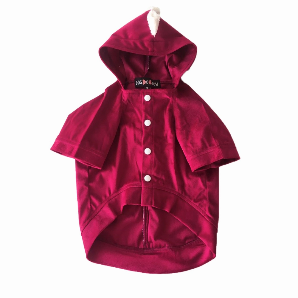 Dogobow Dino Hoodie for Dogs and Cats (Red) (Get a Bow Free)