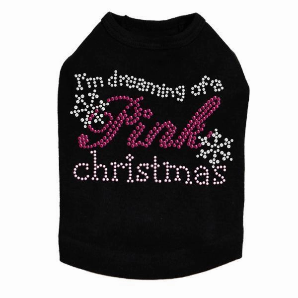 Dreaming Of A Pink Christmas Rhinestone Dog Tank