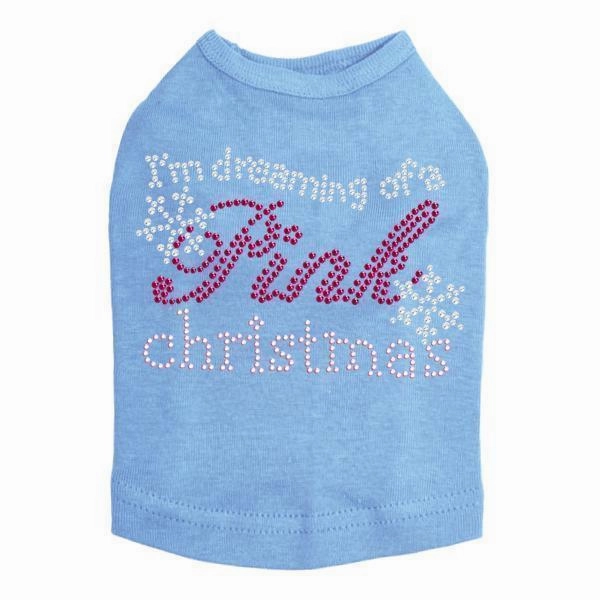 Dreaming Of A Pink Christmas Rhinestone Dog Tank