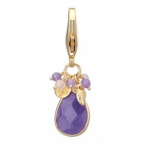Faceted Dog Collar Charm Purple Quartz