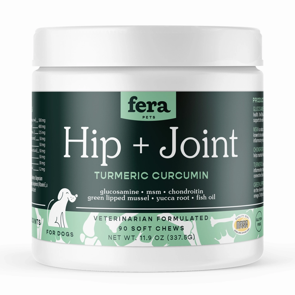 Fera Pet Organics Dog Hip   Joint Turmeric Curcumin 90 Soft Chews 11.9oz