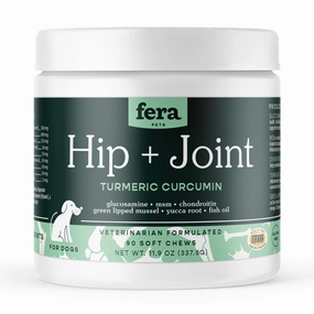 Fera Pet Organics Dog Hip   Joint Turmeric Curcumin 90 Soft Chews 11.9oz