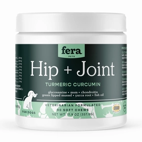 Fera Pet Organics Dog Hip   Joint Turmeric Curcumin 90 Soft Chews 11.9oz