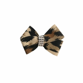 First Place Bow Dog Collar Slider Leopard