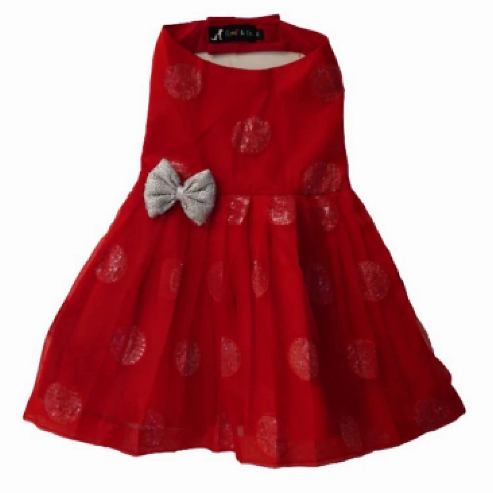 Floof & Co Frock for Dogs (Red & Silver)