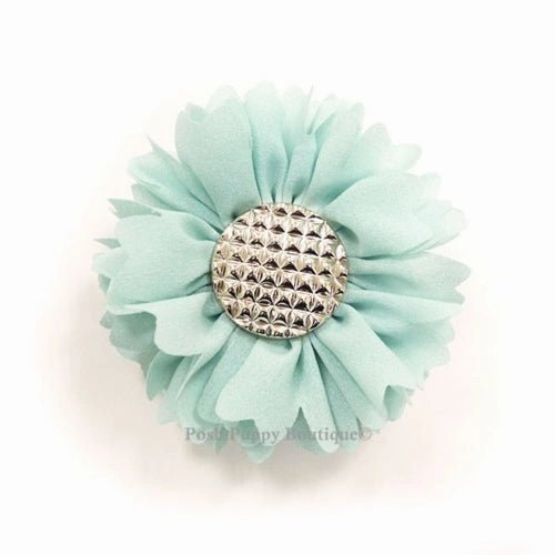 Flower 1 Collar Slider Flower Bow- Blue