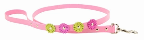 Flower Leather Collection Collar - Pink