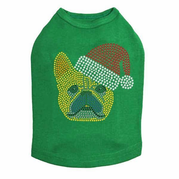 French Bulldog Santa Rhinestone Dog Tank