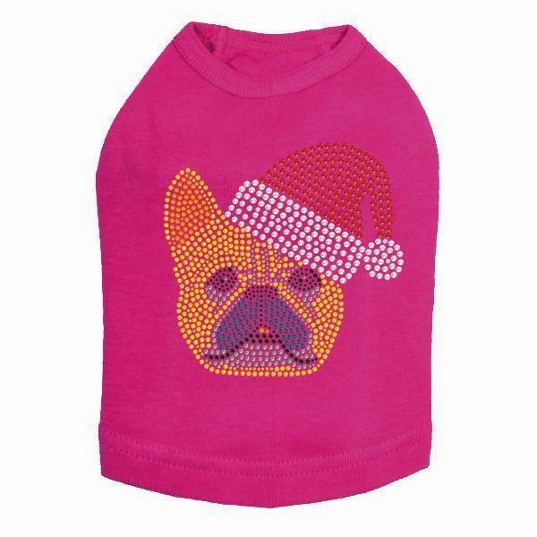 French Bulldog Santa Rhinestone Dog Tank