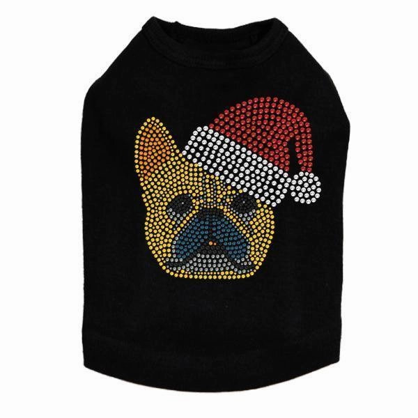 French Bulldog Santa Rhinestone Dog Tank