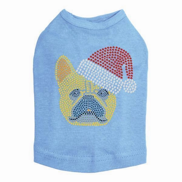 French Bulldog Santa Rhinestone Dog Tank