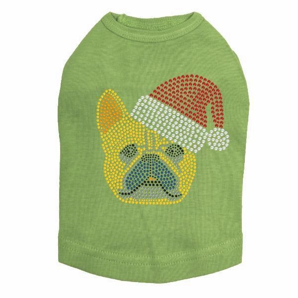 French Bulldog Santa Rhinestone Dog Tank