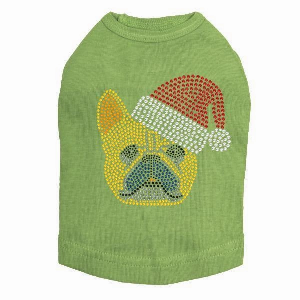French Bulldog Santa Rhinestone Dog Tank