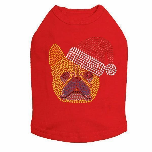 French Bulldog Santa Rhinestone Dog Tank