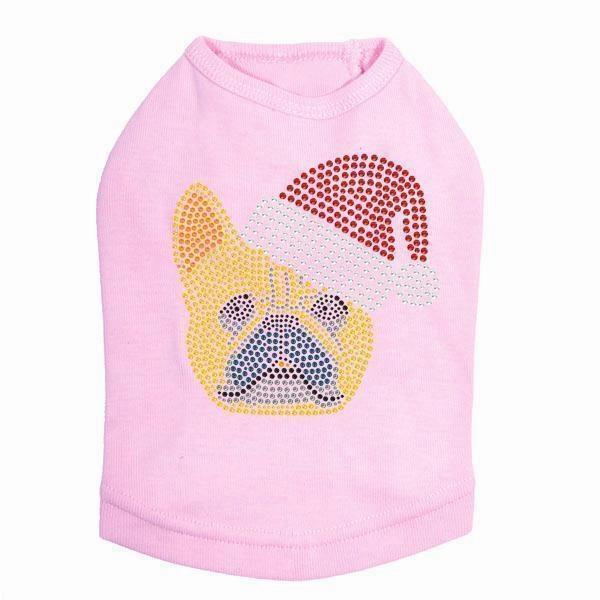 French Bulldog Santa Rhinestone Dog Tank