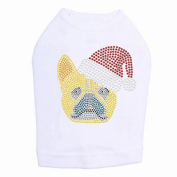French Bulldog Santa Rhinestone Dog Tank