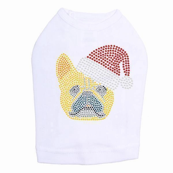 French Bulldog Santa Rhinestone Dog Tank