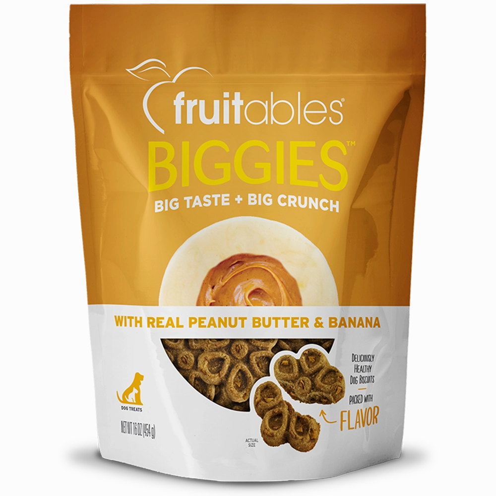 Fruitables Dog Treats Biggies Peanut Butter & Banana 16oz