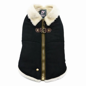 Furry Runner Dog Coat Black