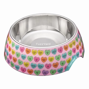 Fuzzyard Dog Bowl Melamine Candy Hearts S