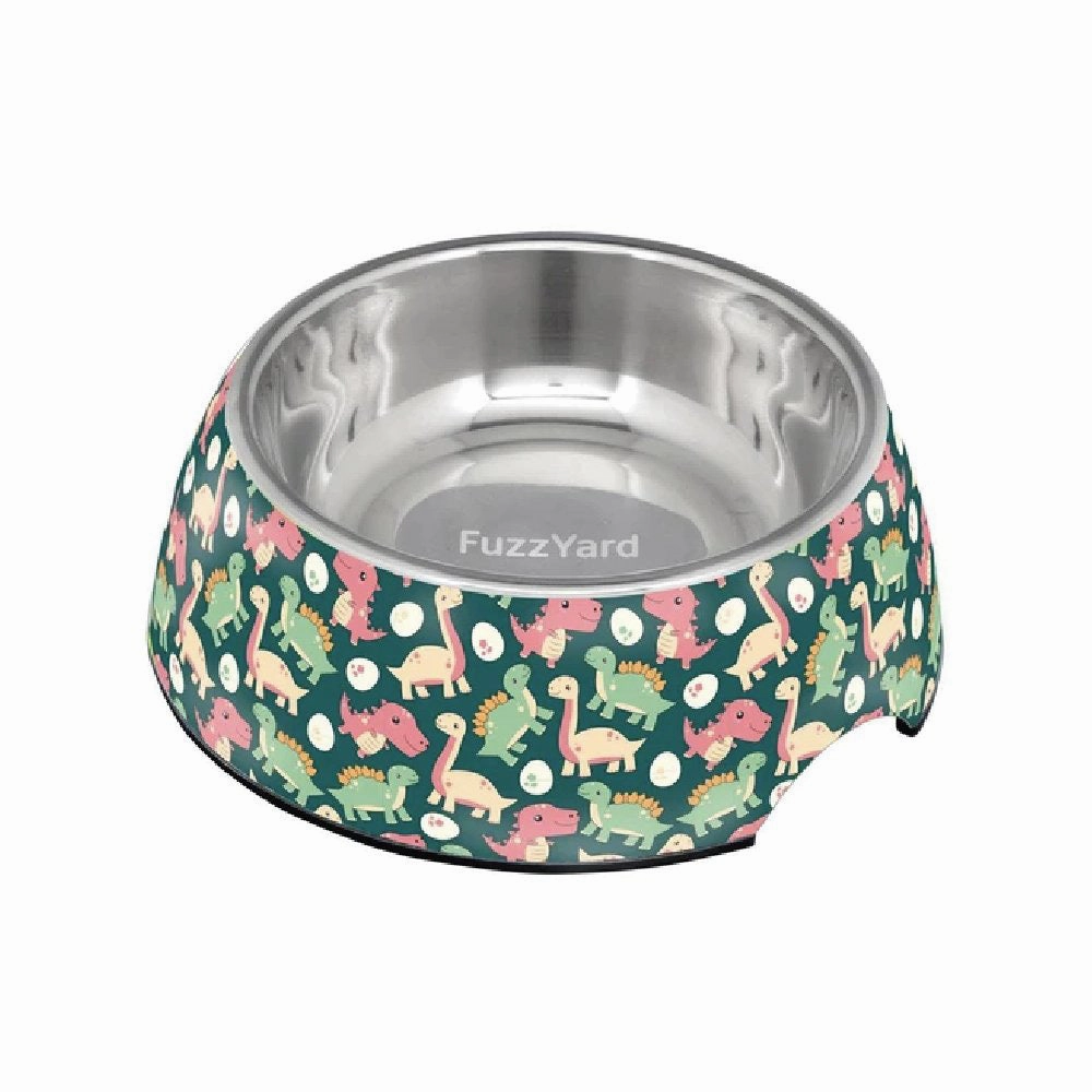 Fuzzyard Dog Bowl Melamine Dinosaur Land M