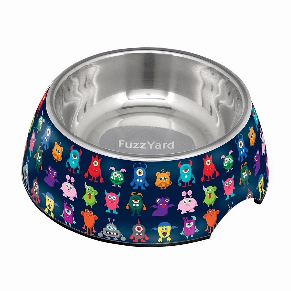Fuzzyard Dog Bowl Melamine Yard Monsters S
