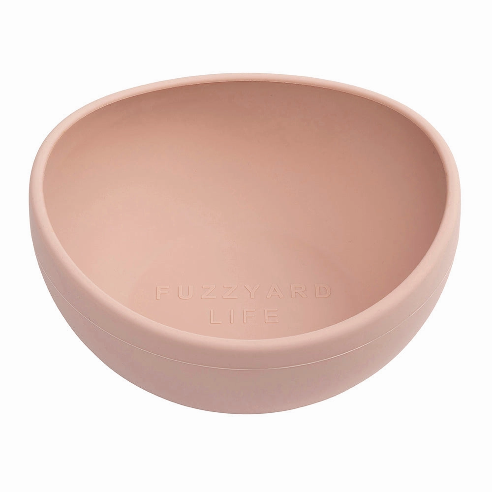 FuzzYard Dog Bowl Silicone Soft Blush S