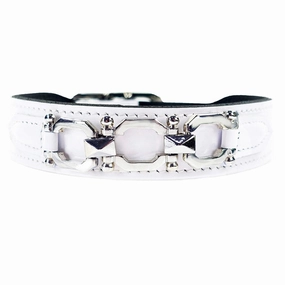 Georgia Rose Collection Dog Collar White Patent/Nickel