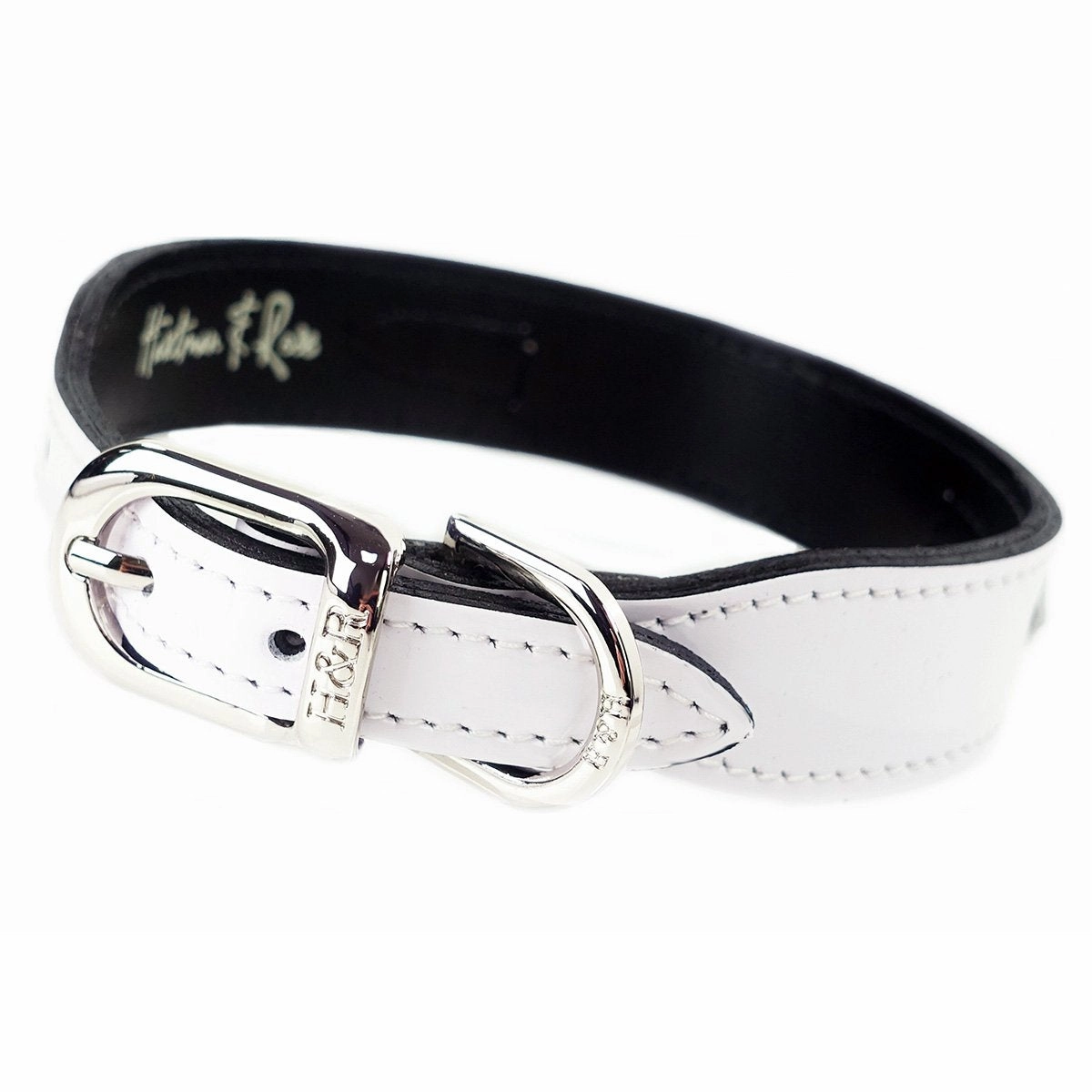 Georgia Rose Collection Dog Collar White Patent/Nickel