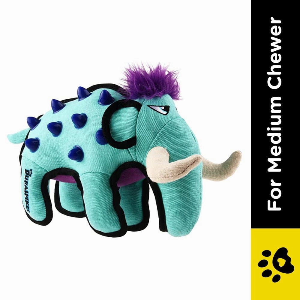GiGwi Duraspikes Extra Durable Elephant Toy for Dogs (Light Blue) | For Medium Chewers