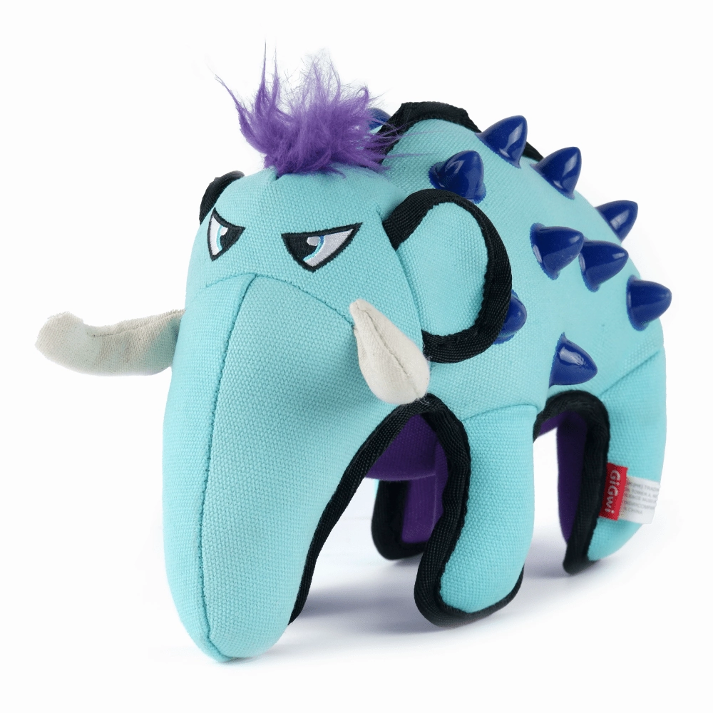 GiGwi Duraspikes Extra Durable Elephant Toy for Dogs (Light Blue) | For Medium Chewers