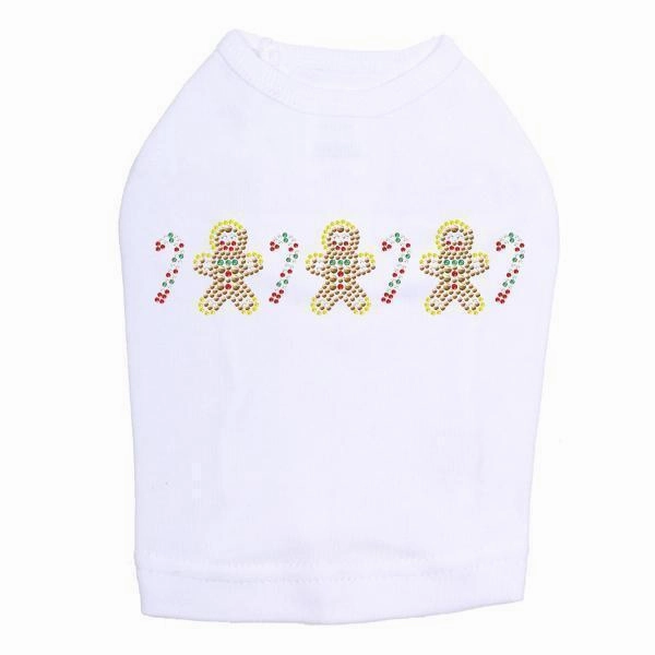 Gingerbread Men Rhinestone Dog Tank