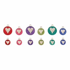Glitter Crystal Heart Dog ID Tag