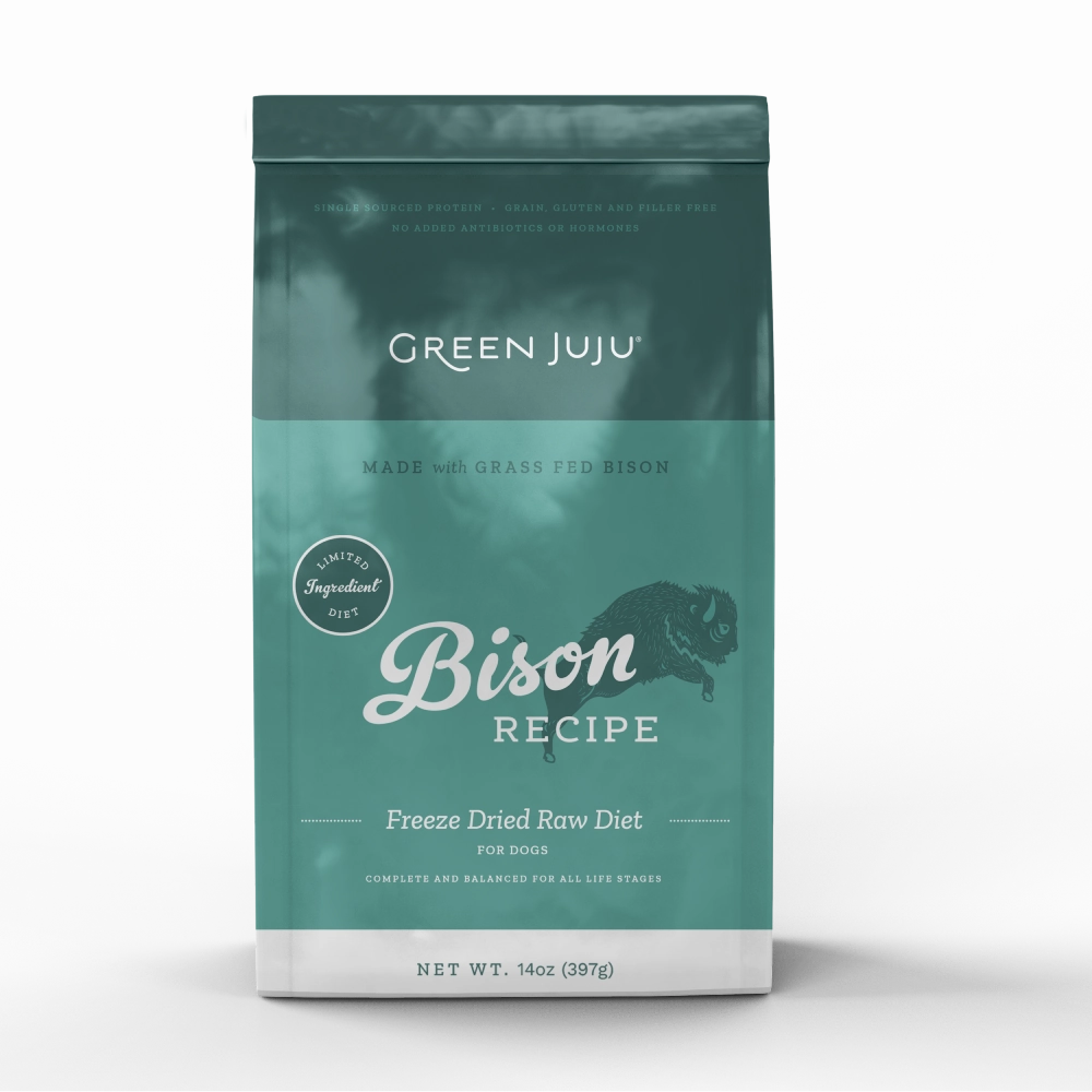 Green Juju Dog Freeze Dried Raw Diet Bison 14oz