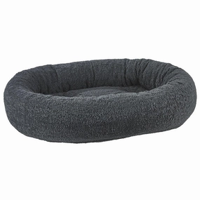 Grey Sheepskin Donut Dog Bed