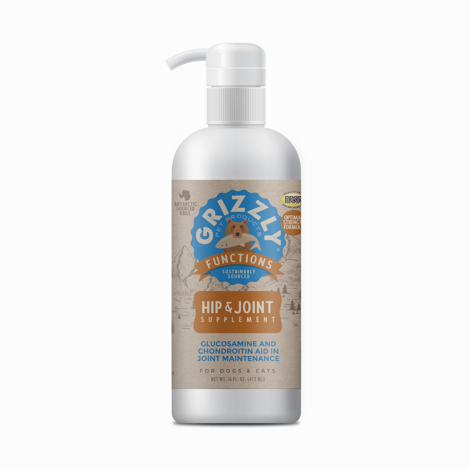 Grizzly Pet Products Hip and Joint Liquid Supplement for Dogs