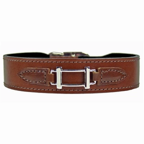 Hamilton Collection Dog Collar Rich Brown/Nickel