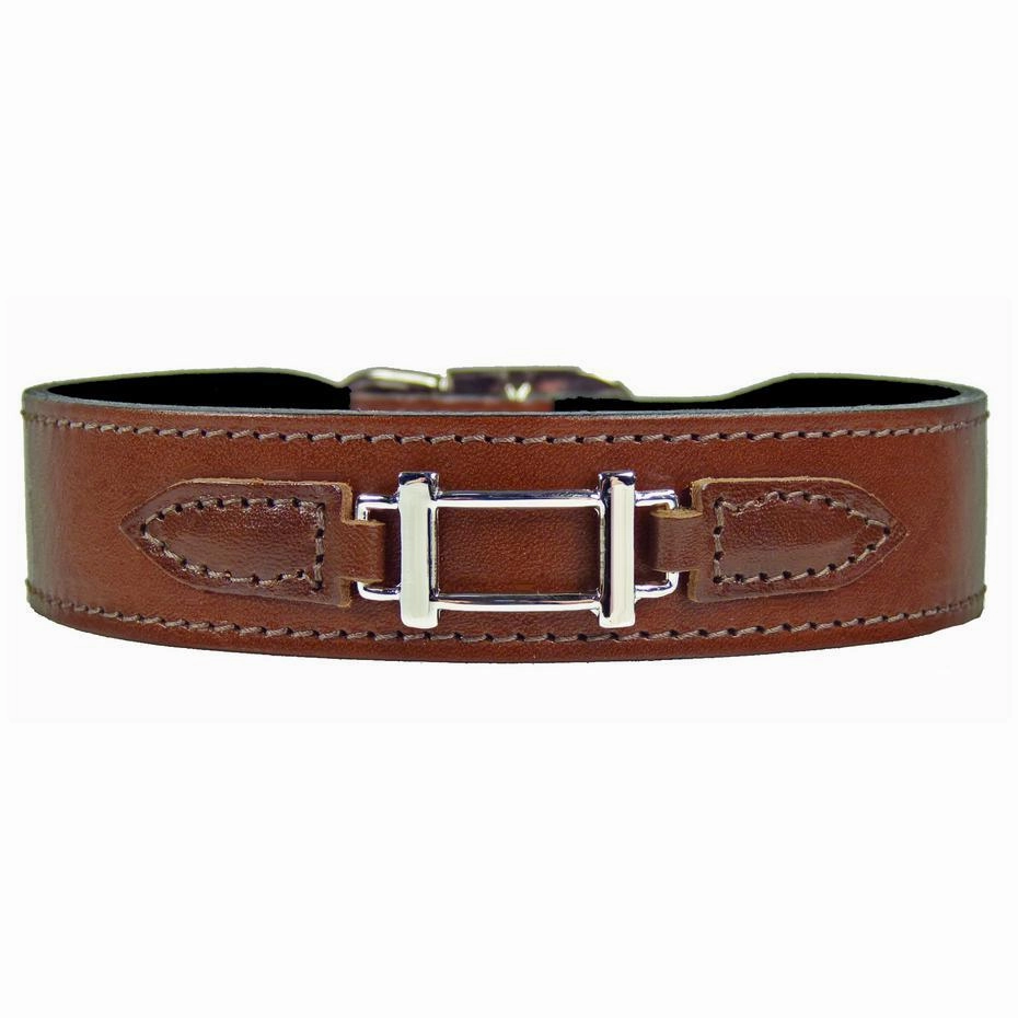 Hamilton Collection Dog Collar Rich Brown/Nickel