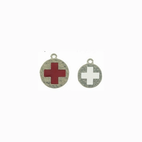 Hammered Cross Dog ID Tag