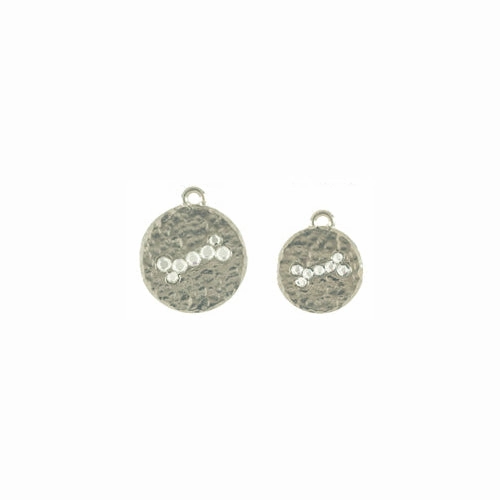 Hammered Crystal Bone Dog ID Tag