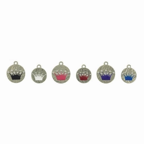 Hammered Crystal Crown Dog ID Tag